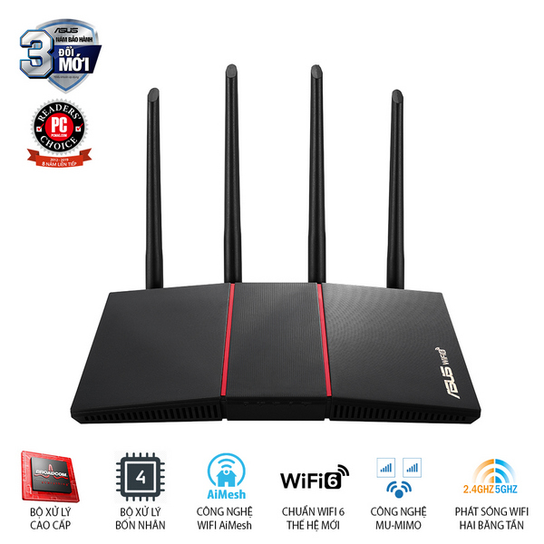 Bộ định tuyến wifi ASUS RT-AX55U (Gaming Router)