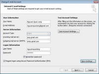 Sử dụng Microsoft Outlook gửi và nhận thư từ Gmail